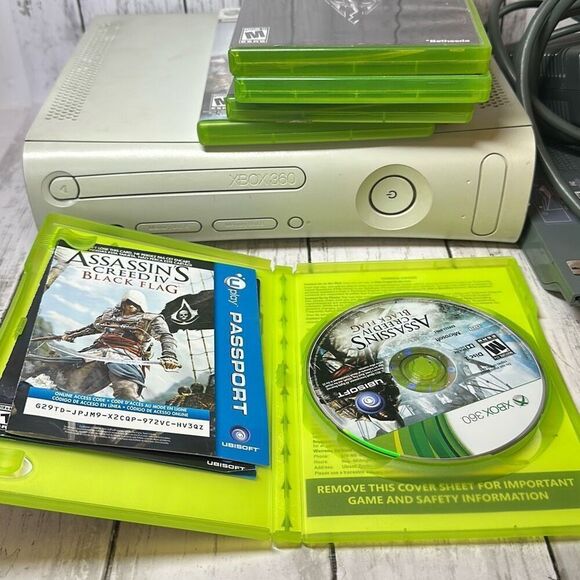 XBox 360 Console with Cords and 5 Games 60GB HDD and 120GB HDD Assasins Creed - Picture 10 of 11